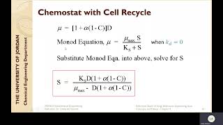 Biochemical Engineering  Lecture  91  Chemostat with Cell Recycle amp FedBatch Operation [upl. by Acirret]