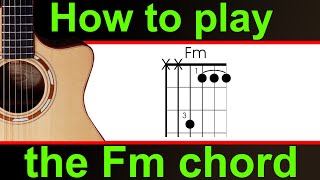 How to play the Fm guitar chord guitar lesson on the F minor half barre chord [upl. by Cornelie]