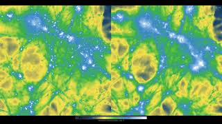 Illustris TNG Simulation of cosmos gas density evolution comparison with Illustris 1 [upl. by Bray]