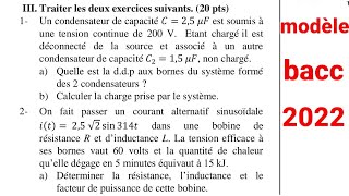 physique 2022 correction modèle Physique baccalauréat 2022 [upl. by Eirual]