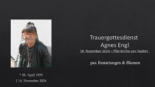 Trauergottesdienst Agnes Engl [upl. by Marcile]