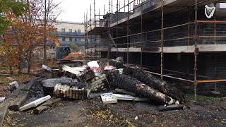 Building materials for Dublin school damaged after bonfire blaze [upl. by Reamy]