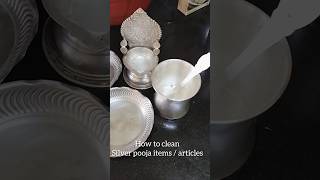 How to clean silver pooja items at home  Clean silver utensils vessels at home [upl. by Anaeed]