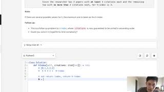 Leetcode  HIndex II Python [upl. by Ainola190]