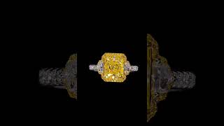 CustomMade 410Carat Fancy Yellow Diamond Ring Luxury with a Family Touch ✨💛diamond finejewelry [upl. by Litta]