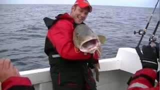 Fishing in Iceland for giant cod  Vissen op grote kabeljauw MEGAFISH 28 kilo 133m [upl. by Jadwiga]