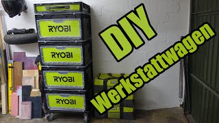 DIY Werkstattwagen selber bauen aus Euroboxen  einfach günstig stabil  Ryobi Werkzeugwagen [upl. by Sekofski]