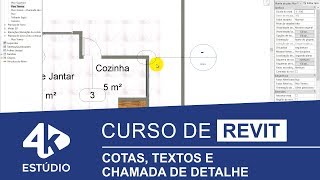 Aula 17  Cotas Textos e Chamada de Detalhe no REVIT [upl. by Sidwohl]