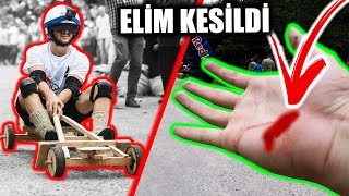 ELİM KESİLDİ  TAHTA ARABALARLA YARIŞ FORMULAZ [upl. by Nalid457]