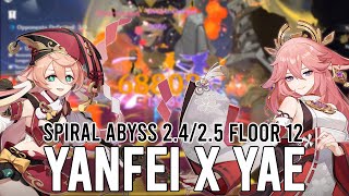 C6 Yanfei x C0 Yae Miko  Spiral Abyss 2425 Floor 12  Genshin Impact [upl. by Mario]