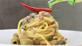 PASTA CAPPERI OLIVE E TONNO IN SCATOLA  la video ricetta di Chef Max Mariola [upl. by Demb]