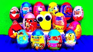 Kinder Surprise Peppa Pig Play Doh Barbie Despicable Me 2 Angry Birds Surprise Eggs Easter Eggs [upl. by Eibrad390]