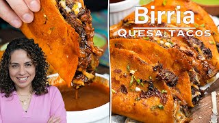 How to make BIRRIA QUESA TACOS  Instant pot recipes  Villa Cocina [upl. by Rhoda]