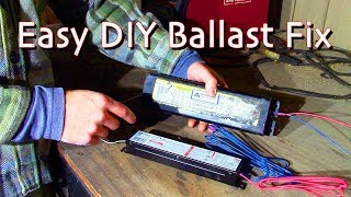 Replacing A Ballast On A T12 Fluorescent Light Fixture How To Convert To A New Electronic Ballast [upl. by Otxis]