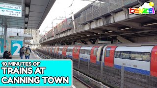 Ten minutes of Trains at Canning Town [upl. by Nosecyrb906]