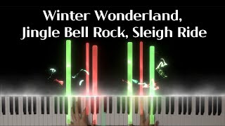 Christmas Carol piano  Winter Wonderland Jingle bell rock sleigh ride piano cover [upl. by Saloma886]