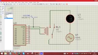 Interfacing of Relay and AC supply through AVR in ISIS Proteus [upl. by Ilocin]