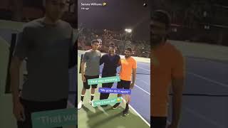 When Serena Williams walked by a random tennis court amp decided to play against a couple fans 😂👏 [upl. by Yakcm695]