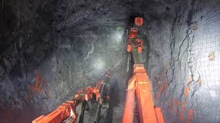 Sandvik DD422i jumbo full round  2x slashes [upl. by Vod]