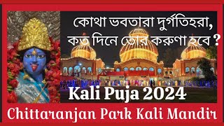 Chittaranjan Park Kali Mandir Kali Puja 2024  কোথা ভবতারা দুর্গতিহরা কত দিনে তোর করুণা হবে [upl. by Hgieleak]