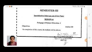 Pedagogy of science education Syllabus of Med 3rd semester Paper 1  Master of Education  Med [upl. by Yrroc]