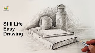 Still Life Quick Drawing Easy Step Step with Pencil Shading stroke [upl. by Lossa145]