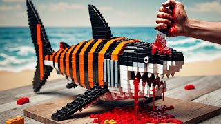 How to Make Pefect Giant TIGER SHARK Recipe IRL  Lego Cooking Stop Motion vs ASMR [upl. by Soluk]