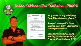 DOLE  Recognize Organizations as First Aid Training Providers Aside From Philippine Red Cross [upl. by Bilow]