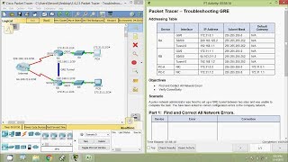 3425 Packet Tracer  Troubleshooting GRE [upl. by Primaveras]