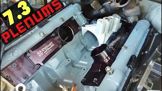 2001 F350 73  RiffRaff Plenums install and Engine valley painted F250 [upl. by Kimberlee]