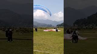 paragliding landing seen Nepal short [upl. by Rhines]