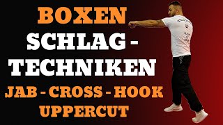 Boxen lernen  Boxen Schlagtechniken JAB  CROSS  HOOK  UPPERCUT  RINGLIFE [upl. by Cooper]