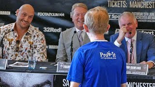 LOL quotYOU WANT SOMEquot WEALDSTONE RAIDER CHALLENGES TO FIGHT FURY FINAL PRESSER boxing [upl. by Urban]