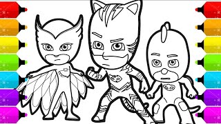 Drawing and Colouring Pj Mask GekkoCatboyOwlette drawing [upl. by Caplan375]