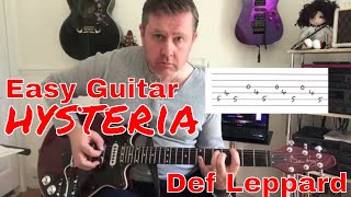 Easy Guitar  Hysteria  Def Leppard  Guitar Lesson Guitar Tab [upl. by Nodab]