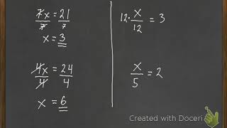 Løse likninger ved hjelp av multiplikasjon og divisjon [upl. by Scully]