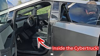 First Look Inside the Tesla Cybertruck Walk around amp interior [upl. by Buyers]