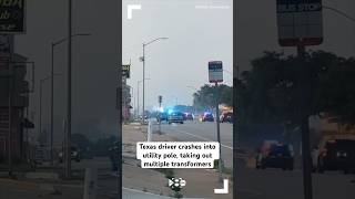 Texas driver crashes into utility pole after police chase taking out multiple transformers [upl. by Chaille]