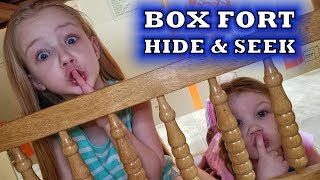 HIDE AND SEEK CHALLENGE in a HUGE Box Fort [upl. by Leksehc875]