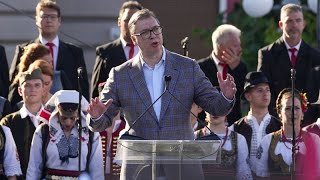 Serbiens Präsident Vučić Serbiens EUBeitritt wird sabotiert [upl. by Enedan]