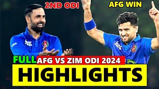 Afghanistan vs Zimbabwe 2nd ODI Highlights 2024  Zim vs Afg  afgvszim cricket highlights odi [upl. by Aierb317]