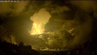 V1cam captures Kīlauea summit eruption onset in Halema‘uma‘u  June 7 2023 [upl. by Oicor]