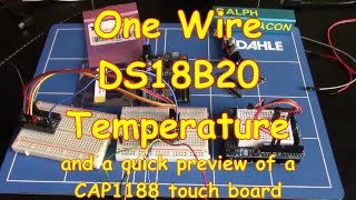 28 DS18B20 Temperature Sensor and CAP1188 Touch Board [upl. by Fiske]