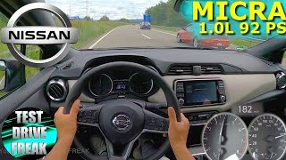 2021 Nissan Micra NWay 10 IGT 92 PS TOP SPEED AUTOBAHN DRIVE POV [upl. by Alaehs]