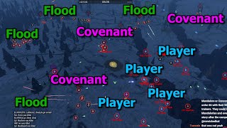 HALO WARS w REAL PLAYER UNITS vs Covenant vs FLOOD  1st MEU Zeus Halo Arma 3 [upl. by Lolande]