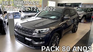 Jeep Compass Longitude Pack 80 Anos T270 2022  Em detalhes [upl. by Jenesia]