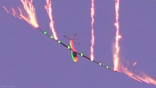 SZD59 Acro Glider Night FIREWORK Aerobatic Display  Custom Lighting  Johan Gustaffson AFW2015 [upl. by Eseekram]