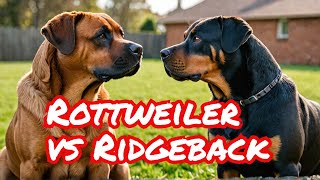 Rottweiler vs Rhodesian Ridgeback  Whos the Ultimate Guard Dog Dog Breeds  Guard Dogs [upl. by Notserp]