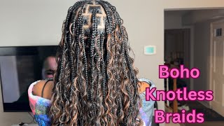 Boho Knotless Braids  Goddess Knotless Braids 2024 [upl. by Nednil]