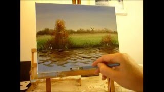 golvend water olieverf  Bob Ross Style  snelle technieken allaprima schilderen tutorial [upl. by Aivun950]